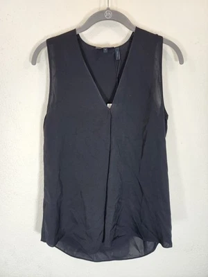 NWT Theory Meighlan Silk Top Black Size P (XS) Modern Georgette Sleeveless Shell - Image 1 of 4
