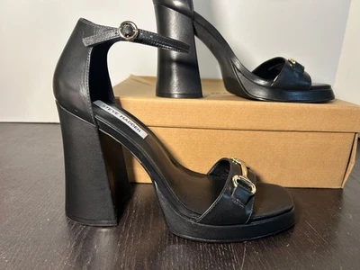 Steve Madden Cienna Sandalen mit Absatz Schuhe schwarz Leder Damen 10M - Bild 1 von 4