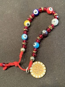 Jerusalem Kreuz Böser Blick Bettelarmband facettierte Glasperlen Hl. Benedikt Vin - Bild 1 von 6