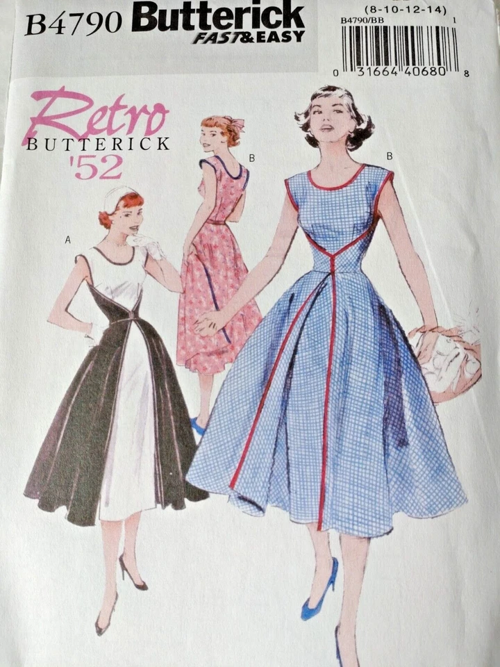Sewing Pattern Butterick 4790 Sz 8/14 Wrap Dress Retro Vintage Style Fashion 50s