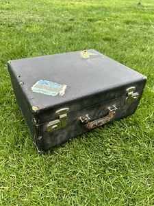 Vintage Travel Adventure Suitcase Hardcase Wood Luggage - Picture 1 of 24