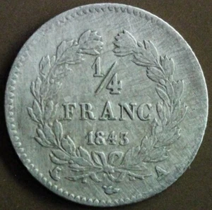 France 1/4 Franc Louis Phillipe I 1843 A Silver - Picture 1 of 2