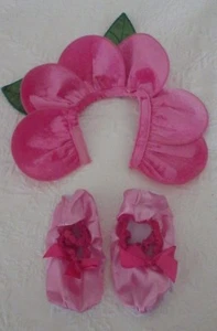 Flower Petal Halloween Costume Hat & Booties XS Small 3.25" Diameter - Picture 1 of 8