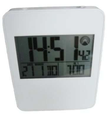 Digital-Funkwecker in Weiß  2 Weckzeiten und 2 Farbringe Displaybeleuchtung - Bild 1 von 4