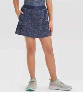All in Motion Girls Pleated Skort Pockets Size XS (4/5) Navy Blue Polka Dot - Picture 1 of 2