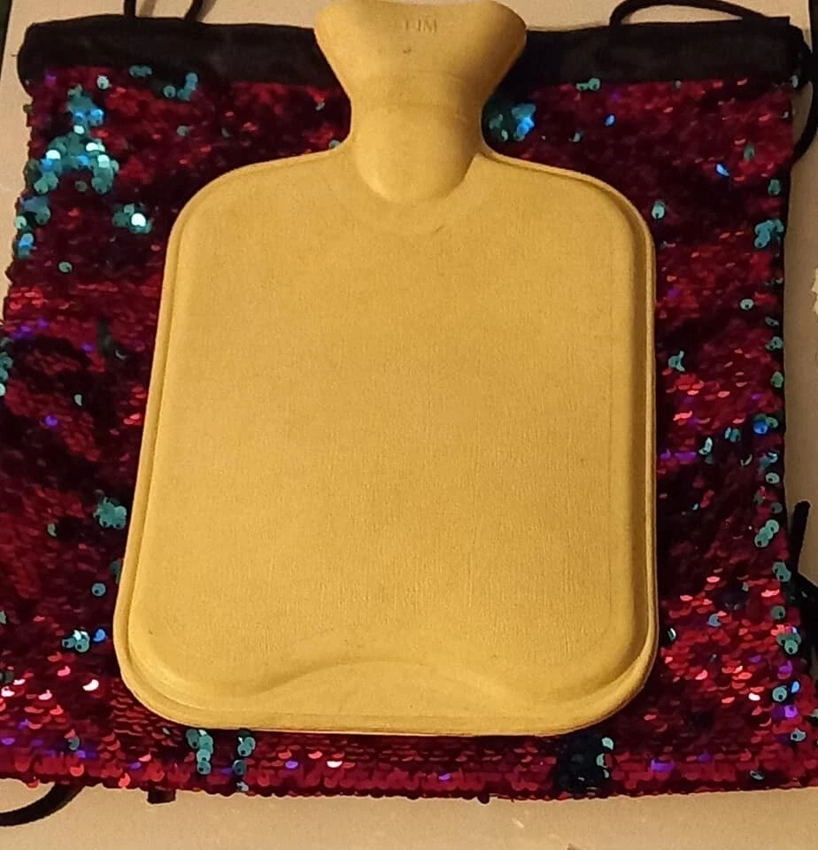 Pink glittery lightweight rucksack & hot water bottle  cosy energy saving - Image 1 of 1