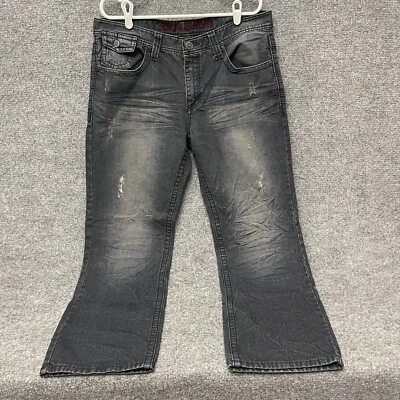 Xtreme Couture Jeans Studded Back Pockets Crosses Men’s 36x30 Gray Dark Wash - Image 1 of 4