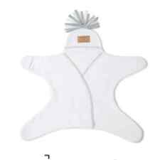 Clair de lune Cozy star fleece baby wrap blanket in White from 0 to 6 months