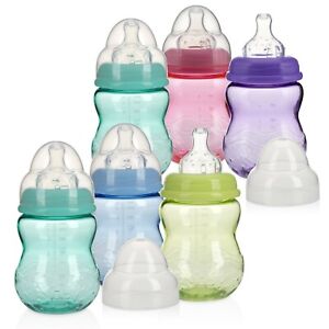 Nuby 3 Pack Tritan Wide Neck Non-Drip Baby Bottles - Anti Colic - Bpa Free