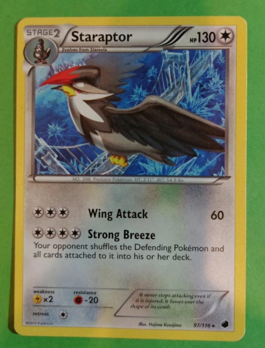 Staraptor 97/116 Pokemon Plasma Freeze Rare Card, 2013, LP