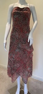 Laundry By Shelli Segal Spaghetti Strap Dress Handkerchief Hem Size 10 - Picture 1 of 10