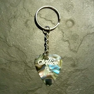 Mother of Pearl Style Beautiful Guitar Pick Key Chain Player Gift Present  - Picture 1 of 2