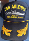 Vintage Snapback Mush Hat USS Arizona Bb-39 Pearl Harbor, Hawaii Black Navy