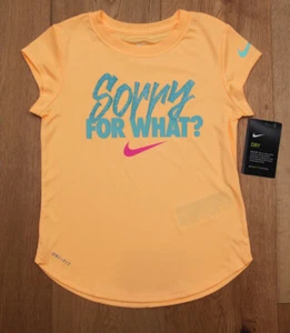 Nike Girl T-Shirt ~ Orange, Teal & Fuchsia ~ DRI-FIT ~ Sorry for What? - Picture 1 of 2