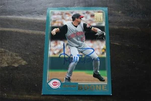 TARJETA AUTOGRAFIADA AARON BOONE CINCINNATI ROJOS/NY YANKEES - Imagen 1 de 1