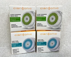 New 4 Pack Clarisonic DEEP PORE & ACNE Brush head MIA ARIA Facial Cleansing - Picture 1 of 4
