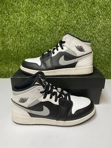 Air Jordan 1 Mid White Shadow Size 7y GS Sneakers Black Grey 2020 554725-073 - Picture 1 of 10