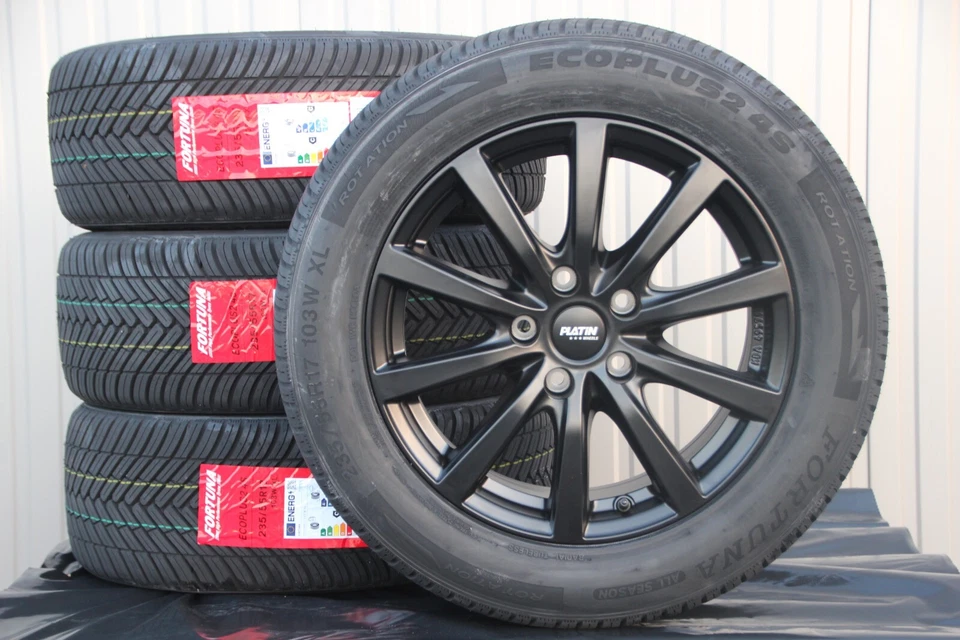 VW Bus T5 T6 T6.1 Alufelgen P69 schwarz Satz Kompletträder Ganzjahresreifen ABE - Bild 1 von 1