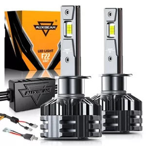 AUXBEAM H1 LED Headlight Conversion Kits 110W 24000LM 6500K High Low Beam CANBUS - Picture 1 of 12