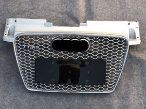 Silver Front Bumper Honeycomb Grille For Audi TT TTS 2008-2014 Update to TTRS