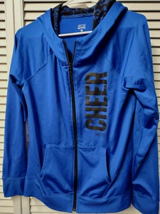 JUSTICE ACTIVE GIRLS SZ 18 ROYAL BLUE HOODIE LS ACTIVE ZIP-UP JACKET POCKETS - Picture 1 of 9