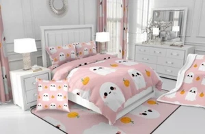 Halloween Bedding Set Cartoon Ghost Duvet/ Comforter Cover Set, Queen - Picture 1 of 6