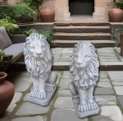 🔶 Löwen Paar Gartenfigur Steinfigur Löwenpaar Steinkunst SONDERPREIS BLACKFORM - Bild 1 von 4