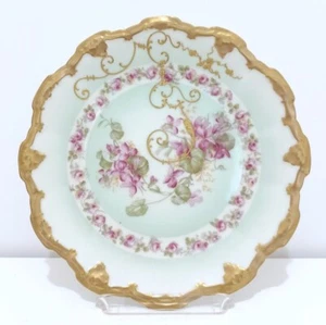 CORONET Limoges Floral Plate, 9 1/2" in Nice Antique Condition - Picture 1 of 4
