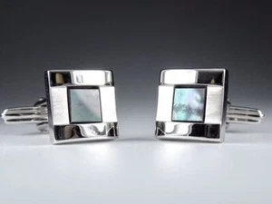 Lanvin black butterfly shell silver cufflinks France Men's Accessories with box - Picture 1 of 10