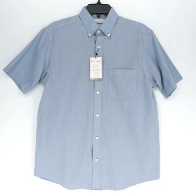 Camisa Manga Corta Roundtree & Yorke Etiqueta Dorada S Azul Blanco Geo Sin Hierro Nueva con Etiquetas Foto 1 de 4