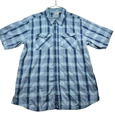 Alpine Design Button Down Shirt Mens size XL Blue Plaid Short Sleeve Outdoor Top - Image 1 of 4