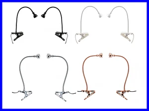 NEW 2pcs Modern Flexible LED Spotlight Lamps with Clamp for Wall Table Desk Work - Picture 1 of 27