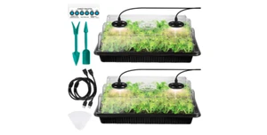 Seed Starter Kit 80 Cells Indoor Plant Tray Seeding Flower Germination Growing - Picture 1 of 8