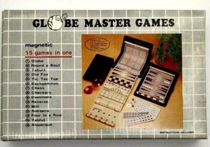 GLOBE MASTER GAMES 15-Games-In-One Case Plastic Game Boards on Roller Chess - Picture 1 of 1