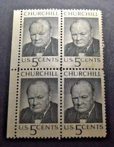 1965 US Stamp Scott #1264 - 5 Cent Block 4 - Churchill - MNH/OG/VF - Picture 1 of 2