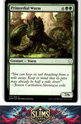 Magic the Gathering MTG Dominaria Primordial Wurm #177 Buy 2 Get 1 - Image 1 of 2