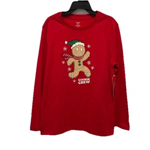 Christmas Gingerbread Girls Long Sleeve T-Shirt Cookie Crew Size 8 - Picture 1 of 4
