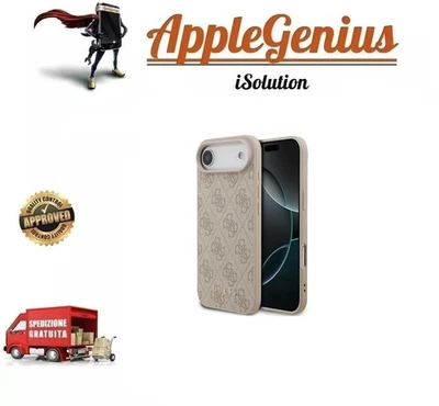 Case Guess IPHONE 17 Air Similpelle Rosa Classic Logo Oro Metallo + CORRIERE - Immagine 1 di 4