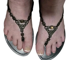 SANDALI J CREW taglia 9 in pelle e gioielli 💎 - Foto 1 di 23