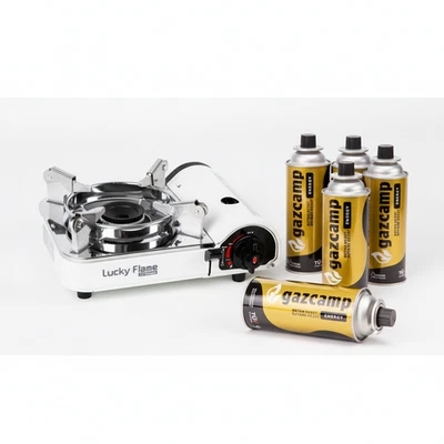 Lucky Flame LF-90 mini Gaskocher mit MSF-1A Butan Kartuschen (Mengenauswahl)