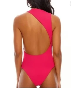 Traje de baño Agua Bendita nuevo con etiquetas Leti de una pieza recortada espalda en rosa fucsia talla S - Imagen 1 de 7