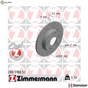 2x BRAKE DISC 280.3186.52 FOR HONDA LDA2 1.3L 4cyl CIVIC VIIIR18A2/R18A1 1.8L - Picture 1 of 9