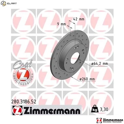 2x BRAKE DISC 280.3186.52 FOR HONDA LDA2 1.3L 4cyl CIVIC VIIIR18A2/R18A1 1.8L - Image 1 of 4