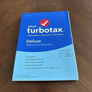 TurboTax Deluxe Federal Returns Federal E-File State Returns 2019 CD/téléchargement - Photo 1/6