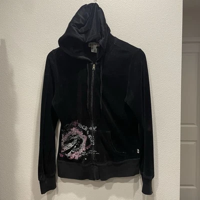 Chaqueta con Capucha Completa Y2K Terciopelo Autoestima Punk Princesa Grunge Rock & Roll Talla L Foto 1 de 4