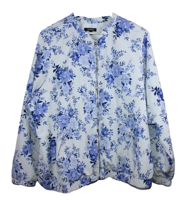 Chaqueta Torrid Mujer Talla 3 Azul Floral Atlética Cortavientos Sin Cuello Calle Foto 1 de 4
