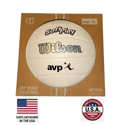 Wilson Soft Play AVP Playa Voleibol Tamaño Oficial Exterior Juego Pelota Blanco Nuevo Foto 1 de 4