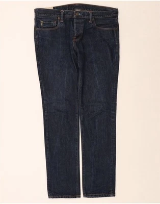 ABERCROMBIE & FITCH Mens Slim Jeans W36 L32 Navy Blue Cotton AC02 - Image 1 of 3