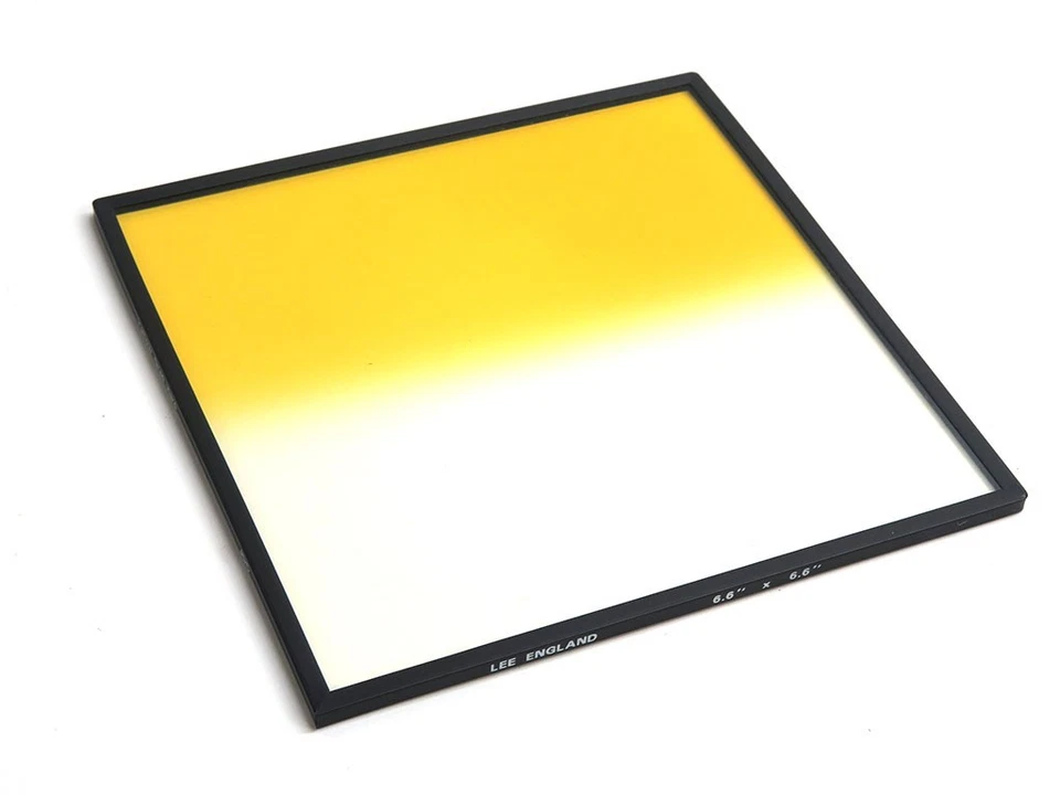 Lee England 6.6x6.6" yellow graduated hard edge HE grad resin lens filter - Image 1 of 3