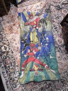 Vintage Mighty Morphin Power Rangers Sleeping Bag 1994 Kids Size Well Loved - Picture 1 of 8